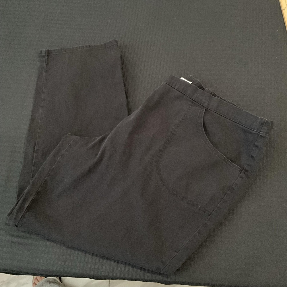 Just My Size Pants Womens 3X Black Chino Elastic Waist Pull On Stretch Pockets